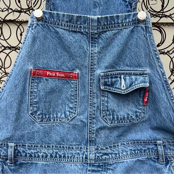 Vintage 90s Pooh Bear Disney denim jean shortalls Volup Plus Size 20W - Picture 4 of 5